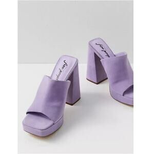 Free People Margo Mule Suede Chunky Platform Heel Sandal NWOT